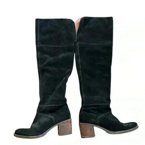 LUCKY BRAND Ramsden OTK Boots Black Suede Size 9.5